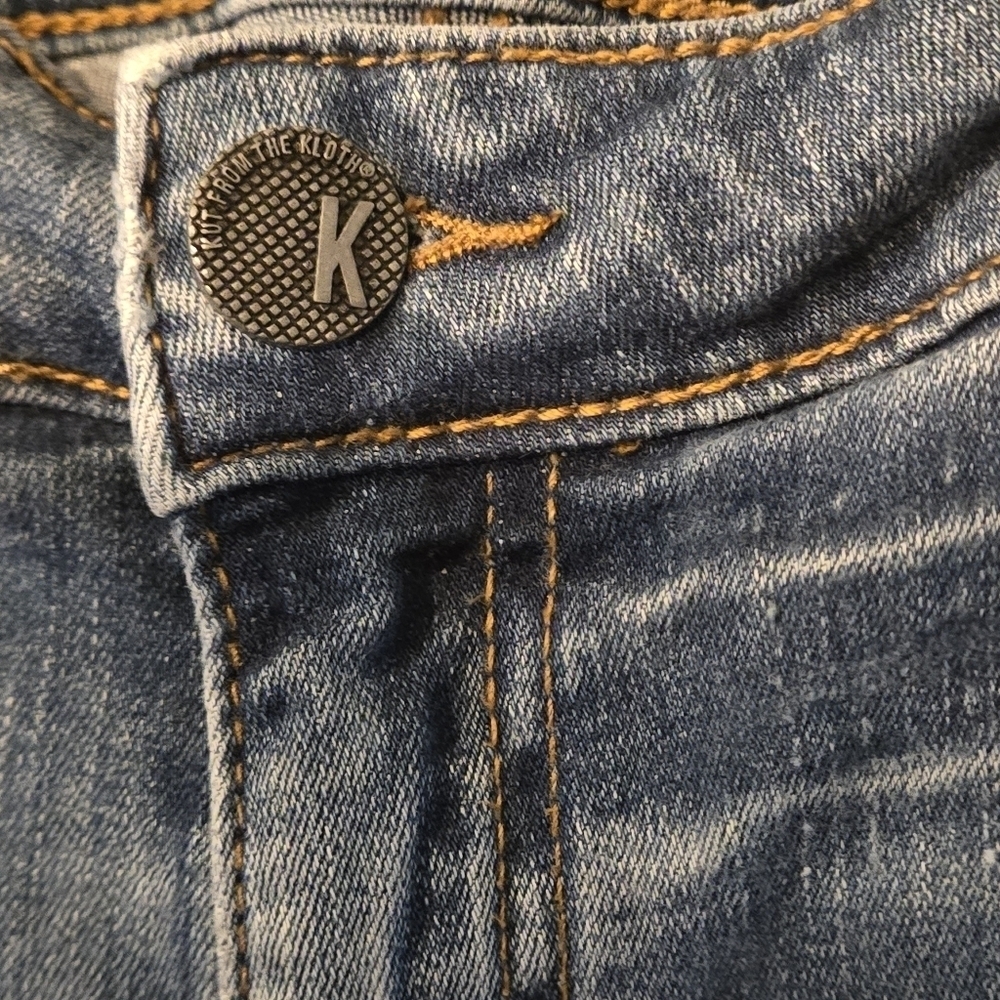 Kut from the Kloth Catherine Boyfriend Distressed Midrise Blue Jeans Women's 10 - Picture 3 of 16